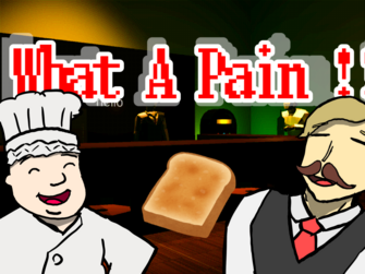 A bartender and a chef laughing together with bread.